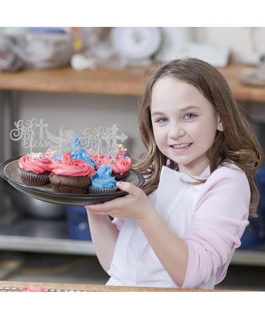 Rsstarxi 24 Pack God Bless and Cross Cupcake Toppers Glitter Angel Christening Babyshower Boy Baptism Cupcake Picks Decorations for First Communion Baptism Party Cake Decorations Silver - Buy Online on GoSupps.com