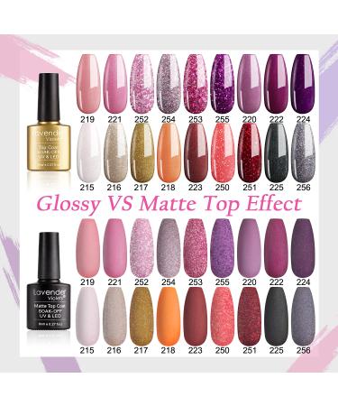 Lavender Violets Gel Nail Polish Kit - 21 Piece Set with 18+3 Colors, UV/LED Soak-off, Base & Top Coat - Trendy Shimmer Finish - 0.16 Fl Oz - Buy Online on GoSupps.com