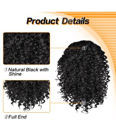PEACOCO Afro Kinky Curly Drawstring Ponytail for Black Women - 6 Inch Synthetic Hair Extension - 1B - Buy Online on GoSupps.com