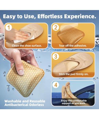 Arch Support Inserts for Women - Gel Pads for Flat Feet & Plantar Fasciitis Relief - Non-Slip Adjustable Heights (Low-Beige - Buy Online on GoSupps.com