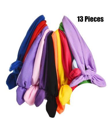13-Piece Solid Color Knot Headband Set for Women and Girls - Rabbit Ear Hair Accessories in 13 Cute Colors - Buy Online on GoSupps.com