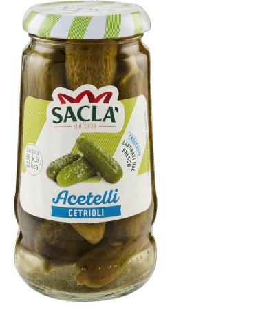  Sacla Sacl Cucumbers in wine vinegar ideal for appetizers appetizers and salads glass vase 290g (150g drained) pack of 12 - Buy Online on GoSupps.com