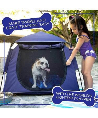 POP 'N GO Pet Playpen - Portable 39 x 33 Dog & Cat Tent Navy | Indoor/Outdoor Pen for Small, Medium, Large Pets - Buy Online on GoSupps.com