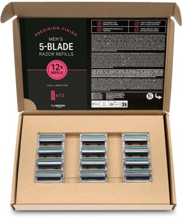 Amazon Men 5 Blade Razor Replacement Cartridge (12 Count) | Previously Solimo | 12 Refills - Buy Online on GoSupps.com