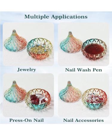ANGNYA Luxury Large Nail Dappen Dish with Lid - Colorful Crystal Glass Cup for Acrylic Nails - Monomer Acrylic Nail Decor Liquid Powder Holder Dish - Buy Online on GoSupps.com