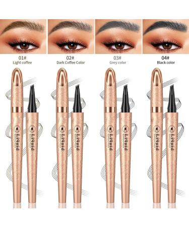 Magic Eyebrow Pencil Magic 3D Waterproof Microblading Eyebrow Pencil 4 Tipped Precise Brow Pen Fine Stroke Microblading Eyebrow Pencil Natural Lasting &waterproof (4# Black*2pcs) - Buy Online on GoSupps.com
