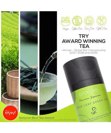 Gyokuro Green Tea Japanese Green Tea Loose Leaf Yabukita High Caffeine Loose Leaf Tea Antioxidant-Rich Green Tea Loose Leaf Vegan and All-Natural Loose Leaf 3.5oz - Buy Online on GoSupps.com
