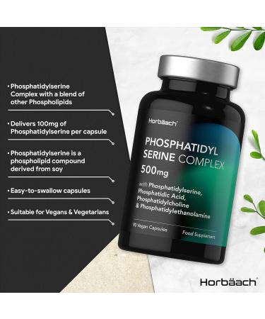 Phosphatidylserine Supplement 500mg | 90 Vegan Capsules | Phosphatidylcholine Complex | No Artificial Preservatives - Buy Online on GoSupps.com