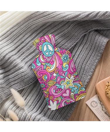 Love and Peace Hot Water Bottle with Plush Cover | Bed Warmer for Adults & Kids - 26.5x15.3cm | International Shipping - Buy Online on GoSupps.com