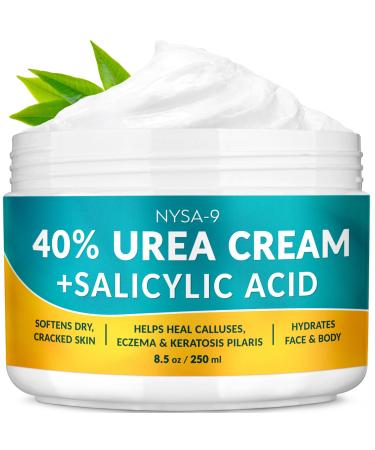 Ultra-Hydrating 40% Urea Foot Cream Plus 0.5% Salicylic Acid for Dry Cracked Feet Heels & Hands Intensive Moisturizer & Skin Barrier Repair for Calluses & Psoriasis 250 ml/8.5oz by Nysa-9