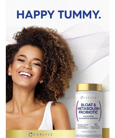 Carlyle Bloat and Metabolism Probiotic | 90 Capsules | Bloating Relief Formula | Sugar & Cellular Energy Support | for Women and Men | Vegan Non-GMO Gluten Free - Buy Online on GoSupps.com