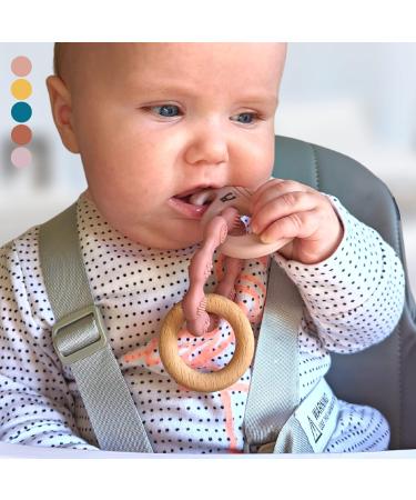 Infatot Teething Toys for Baby - MultiTexture Silicone Teethers 0-6 Months - Pink/Salmon - Buy Online on GoSupps.com