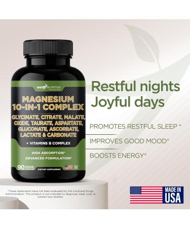 Gade Nutrition Magnesium Complex 10 in 1 with Magnesium Glycinate Citrate Malate Oxide Taurate Aspartate Gluconate Ascorbate Lactate Carbonate Zinc Copper Manganese & Vitamin C B1 B2 B6 - Buy Online on GoSupps.com