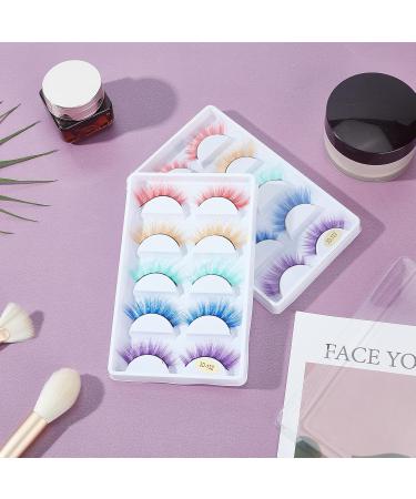 NICENEEDED 7 Pairs Colorful False Eye Cluster Lashes - Cosplay & Halloween Fluffy Faux Eyelash Extensions for Women & Girls - Buy Online on GoSupps.com