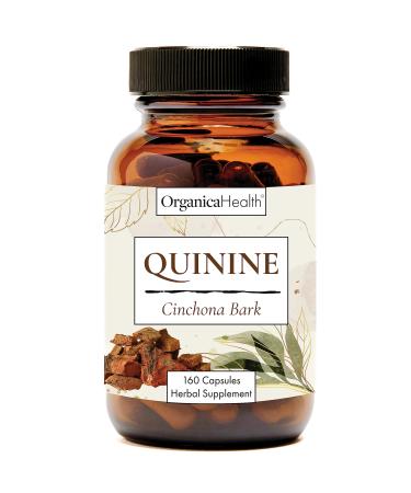 Quinine Capsules - Cinchona Officinalis Bark Herbal Supplement for Muscle & Leg Cramps Relief Defense Immune and Digestive Health - All Natural Quinine Sulfate Pills 500mg 160 Tablets