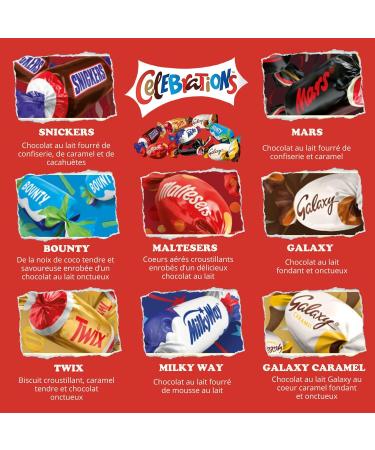 CELEBRATIONS | Assortment of mini chocolates SNICKERS TWIX MARS MALTESERS BOUNTY GALAXY MILKY WAY | about 700g of delicious - Buy Online on GoSupps.com