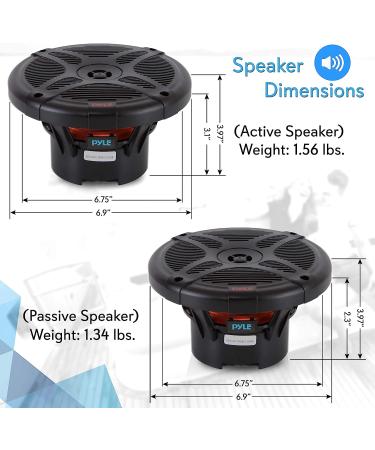 Pyle 6.5 Inch Bluetooth Marine Speakers - Weather Resistant Outdoor Audio System, 600W Power, Low Profile Design - Black, 1 Pair - Buy Online on GoSupps.com