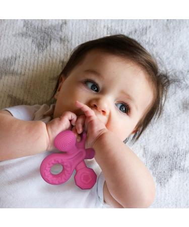 Smilo Champ Baby Teether - Soft Silicone Teething Toy for Babies 3+ Months - 5 Textured Structures for Gum Massage - Plum - Buy Online on GoSupps.com