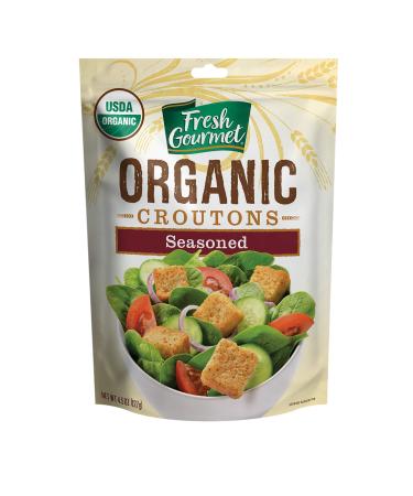 Fresh Gourmet Specialty Croutons | Organic Seasoned | 4.5 Ounce, Pack of 9 | Crunchy Salad Topper Organic Seasoned 4.5 Ounce (Pack of 9) - Buy Online on GoSupps.com