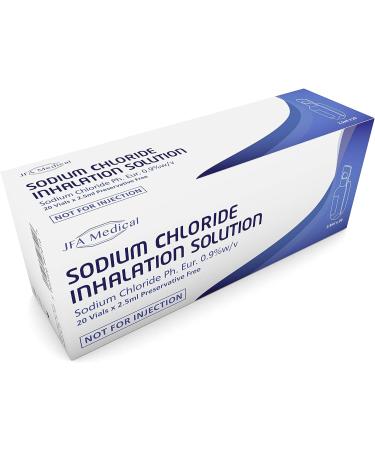 JFA Medical Isotonic Sodium Chloride 0.9% NaCl Inhalation Saline Solution - Box of 20 X 2.5ml Unit-dose Vials - Buy Online on GoSupps.com