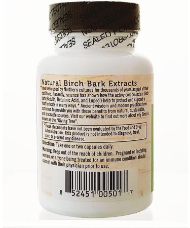 Betula Botanicals - Birch Bark Betulin Extract - Betulin extract from the bark of the North American Birch Tree - 60 capsules - Buy Online on GoSupps.com