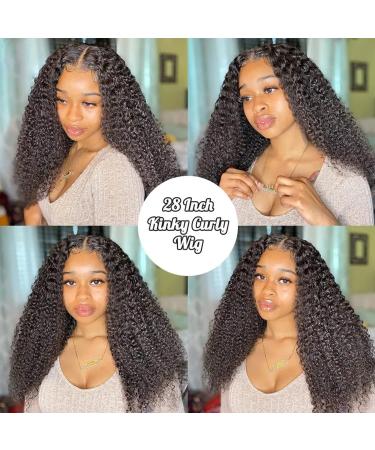 SUNTU 20 Inch Kinky Curly Lace Front Wig | HD Transparent Lace | Pre-Plucked with Baby Hair | Natural Hairline | Afro Human Hair Wig - Buy Online on GoSupps.com