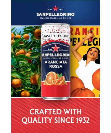 San Pellegrino Italian Sparkling Beverage in Blood Orange Can 6 x 330 ml 69 kCals per can - Buy Online on GoSupps.com