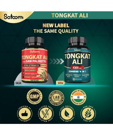 Satoomi Tongkat Ali 4300mg - 90 Vegan Capsules for Men | Premium Quality Supplement - Buy Online on GoSupps.com