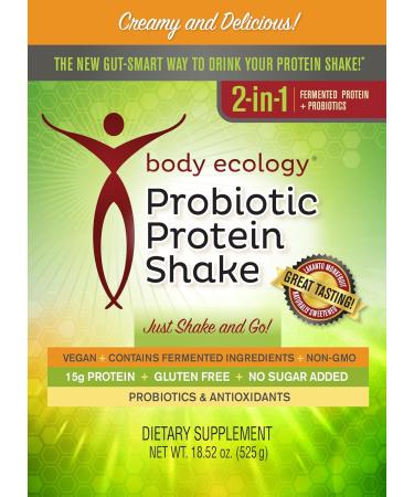 Body Ecology Probiotic Protein Shake Powder | Fermented Protein Dietary Supplement | Non-GMO | Gluten Free | Soy Free | No Sugar Added | 15g of Protein | Protein Powder | Resealable 18.52 OZ - Buy Online on GoSupps.com
