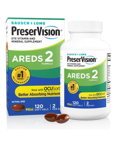 Pre-serVision AREDS 2 Eye (120 Softgels) Vitamin & Mineral Supplement Mineral Supplement Contains Lutein Vitamin C Zeaxanthin Zinc & Vitamin E (120 Count (Pack of 1))