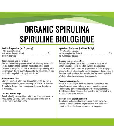 Gandalf Certified Organic Spirulina Powder Ultra Pure Blue-Green Algae Certified 3rd Party Tested Canada s Most Trusted Brand Vegan - 150g - Buy Online on GoSupps.com