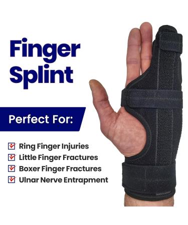 Metacarpal Finger Splint Hand Brace - Left Hand, Small/Med Size - Support for Broken Fingers, Wrist & Hand Injuries - Buy Online on GoSupps.com