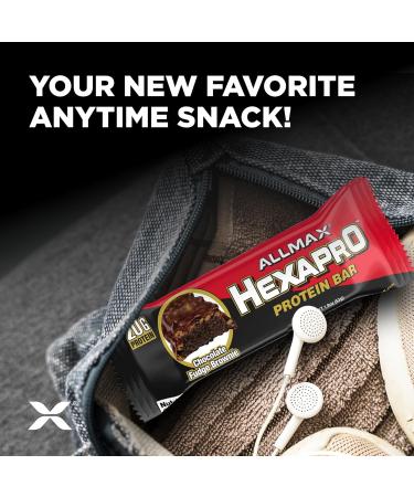 ALLMAX HEXAPRO PROTEIN BAR Chocolate Fudge Brownie - Pack of 12 - High-Protein Energy Snack - 20 g of Protein Per Bar - With Whey Protein Isolate - Buy Online on GoSupps.com