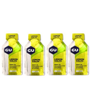 GU Energy Running Gels - 4 Gel Taster Pack - Sports Energy Gels For Running Cycling Triathlon (Lemon Sublime)