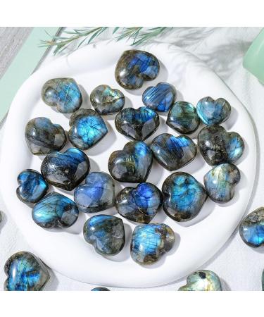 Labradorite Palm Stone Natural Labradorite Crystal Heart Palm Stone Mineral Reiki Pocket Crystal Tumble Collection Heart Shape Puff Stones for Good Luck Charm Meditation Riastvy 5 - Buy Online on GoSupps.com