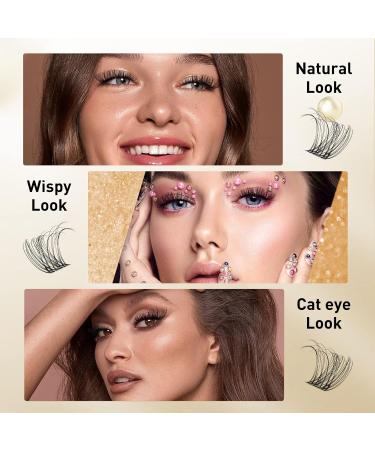 QueWel Individual Eyelash Clusters - D Curl Mix 8-16mm | 72pcs for DIY Extensions | Premium Quality Lashes - Buy Online on GoSupps.com