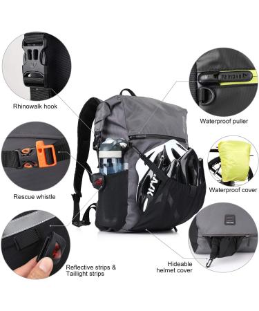 Rhinowalk 24L Waterproof Bike Pannier Bag | Multifunctional Bicycle Rear Seat & Laptop Backpack | Motor & Luggage Bag - Grey - Buy Online on GoSupps.com