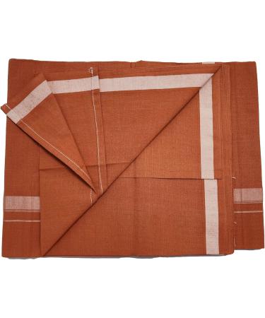 Mylooms Men's Kuthampully Cotton Dhoti | Pure Cotton Kavi Mundu - 2 Meters End Stitched Style 2 - Shop Now - Buy Online on GoSupps.com