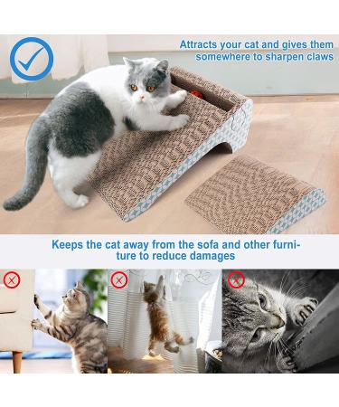 PrimePets 2-in-1 Cat Scratcher Cardboard with Ball | Removable Cat Scratching Pad | Corrugated Scratch Lounge Sofa Refill | Catnip Included - Buy Online on GoSupps.com