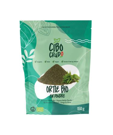 Organic and raw nettle powder - 150 g. Sun-dried nettle leaves to preserve their properties. Nettle powder for herbal tea and tea. Finely ground nettle organic and 100% natural.