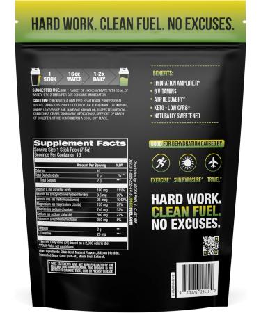 Jocko Fuel Hydrate Electrolytes Powder - No Sugar Hydration Packets for Recovery & Exercise - Lemon Lime - 16 Servings - Buy Online on GoSupps.com