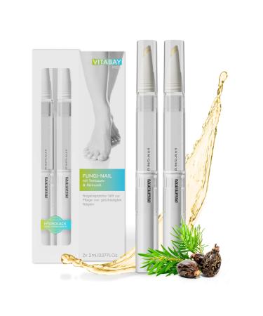 VITABAY - NAGENRARARURARUTE - TEBAUM OFF NAIL CARE PEN - Nail nail care nail hardener - Castor oil nail care pencil - nail serum nail care nail oil repair & protect - 2 Set tea tree oil & castor oil
