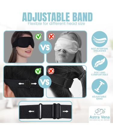 Astra Vena Memory Foam 3D Contoured Sleep Mask - Grey, Blockout Light, Soft Weighted Eye Cover for Men and Women - Buy Online on GoSupps.com