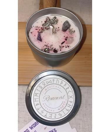 Aromatherapy Candle - 4oz Soy Wax - Renewal - Fertility Magic Intention - Lavender Orchid & Sage for Wellness - Buy Online on GoSupps.com