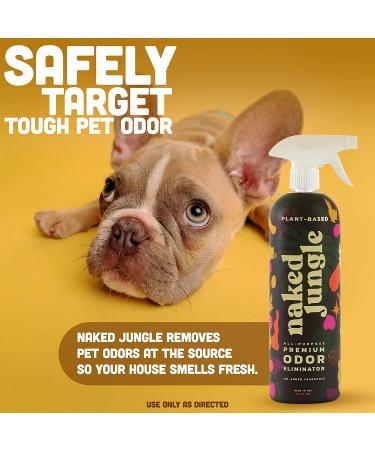 Naked Jungle Natural Odor Eliminator Spray - Plant Based Pet Safe Formula - All-Purpose Vegan Blend to Neutralize Extreme Smells - 24 Oz - Buy Online on GoSupps.com