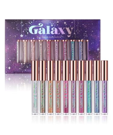 Hotiary Shimmer Glitter Liquid Eyeshadow Metallic Pigments Makeup Metals Gloss for Eyes Eyeliners Sparkling Eye Shadow Set Gift Shiny Pen Eyeliner Kit(10 Colors Set) - Buy Online on GoSupps.com