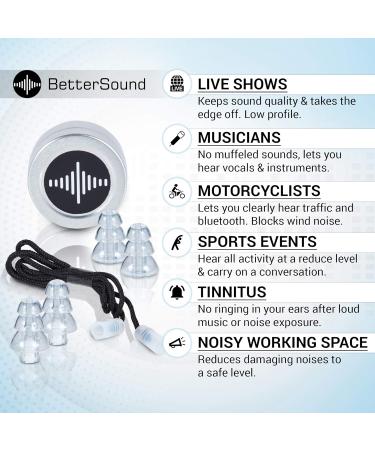BetterSound Musician Ear Plugs | High Fidelity Noise Cancelling for Concerts & Drummers | Tinnitus Protection - Buy Online on GoSupps.com