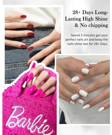 Cherry Red Glitter Nail Gel Set - Quick Dry 2Pcs 12ml Summer Nail Lacquer for Women - Lustrous Chrome DIY Manicure - Buy Online on GoSupps.com