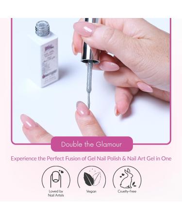 Gel Nail Polish for Nail Art and French Manicure 10 ml - High Precision Brush Gel Nail Varnish Colours for Lines Colors and Professional Nail Decoration (8. Fuchsia Glitter) - Buy Online on GoSupps.com