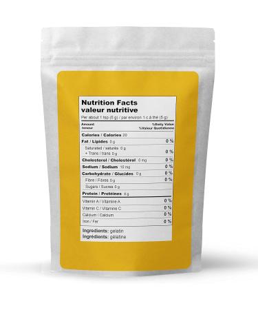 Gelatin (1lb 454g) by Elo s Premium |100% All-Natural Food Grade powder Unflavored Thickener| Packaged In Canada| Used As Thickener Stabilizer Texturiser| Non-GMO Gluten Free| Make Yogurt Fruit Gelatins Puddings and more - Buy Online on GoSupps.com